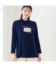 【あったか素材・洗える・日本製・3L/4Lサイズあり】Bag刺繍カットソー