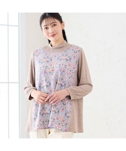 【洗える・3L/4Lサイズあり】V&A ロウデン パフスリーブカットソー