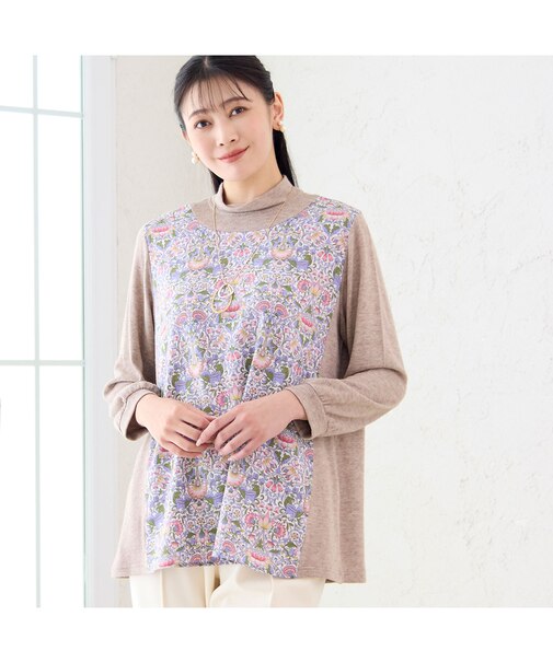 【洗える・3L/4Lサイズあり】V&A ロウデン パフスリーブカットソー