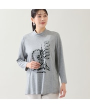 【洗える・日本製・3L/4Lサイズあり】時計塔柄カットソー