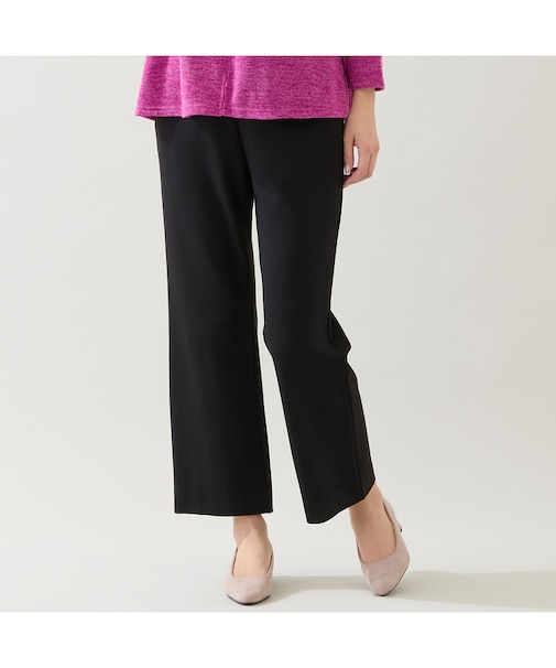 【保温性・洗える・3L/4Lサイズあり】セミワイドストレートパンツ