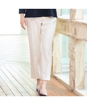 【あったか素材・洗える・3L/4Lサイズあり】両面起毛ピンタックパンツ