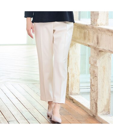 【あったか素材・洗える・3L/4Lサイズあり】両面起毛ピンタックパンツ