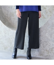 【あったか素材・洗える・3L/4Lサイズあり】両面起毛セミワイドパンツ