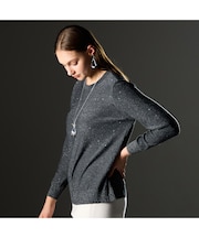 【L～4L/アンサンブル対応】スパンコールプルオーバーニット