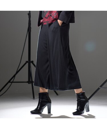 【L～4L/セットアップ対応】ウォームスムースキュロットパンツ