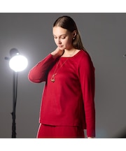 【M~4L/セットアップ対応】ウォームスムースプルオーバーTシャツ