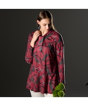 【M~4L】オーナメントプリントボウタイTシャツ