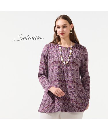 【M～4】イタリア製素材ラメジャカードチュニック