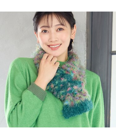 【一部店舗・WEB限定・イタリア製・リバーシブル】カスリニットマフラー