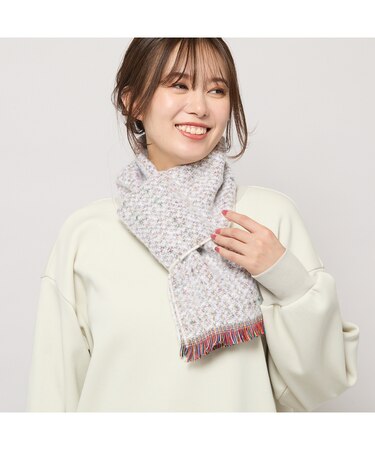 【手洗いOK】ミックスヤーン・コンパクトループマフラー