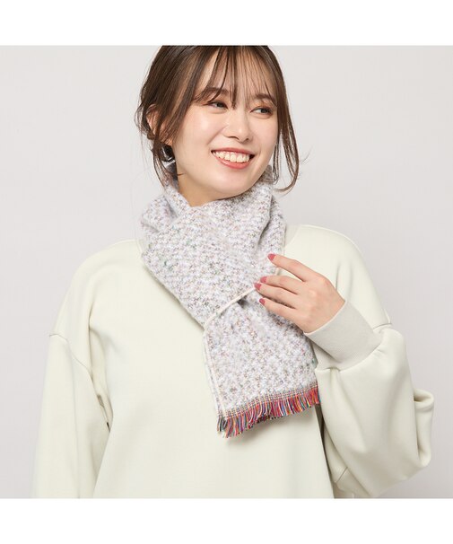 【手洗いOK】ミックスヤーン・コンパクトループマフラー