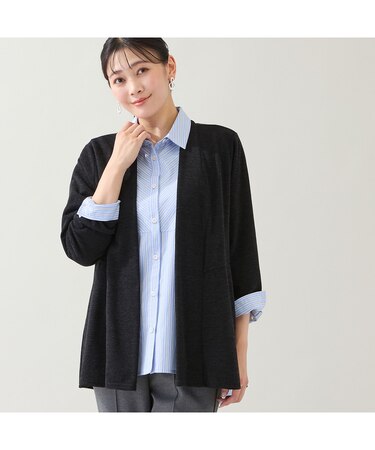 【洗える・日本製・アンサンブル可能】着流しカーディガン
