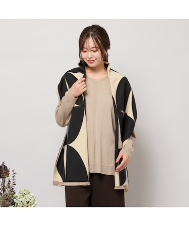 【手洗いOK】幾何柄ビッグストール