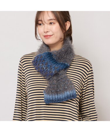 ざっくり編みミニマフラー