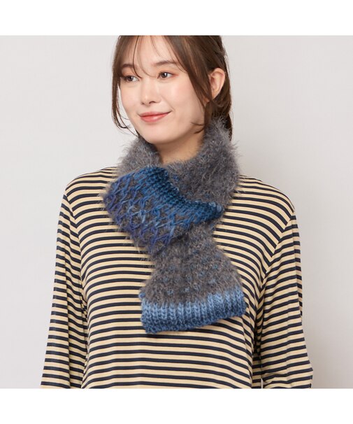 ざっくり編みミニマフラー