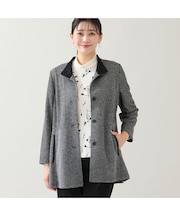 【3L/4Lサイズあり】ツイードニットジャケット