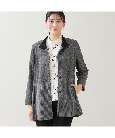 【3L/4Lサイズあり】ツイードニットジャケット