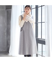 【2WAY・3L/4Lサイズあり】Aラインジャンパースカート(グレー)