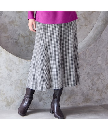 【セットアップ可・3L/4Lサイズあり】千鳥柄スカート