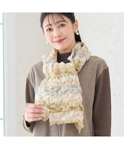【洗える・一部店舗・WEB限定・フランス製】シャーリングジャカードマフラー