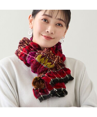 【洗える・一部店舗・WEB限定・フランス製】シャーリングジャカードマフラー