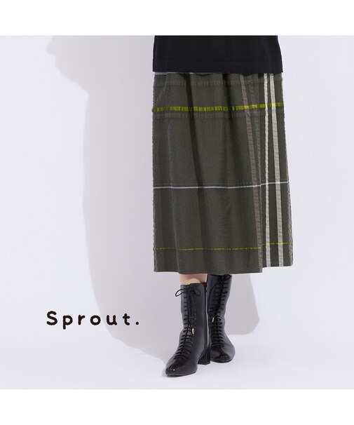 【L~4L】新潟素材チェックスカート