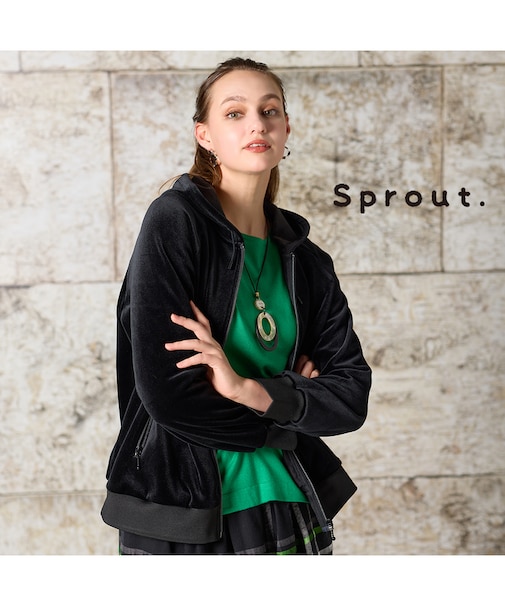 【M~4L】ベロアボンディングジップアップパーカー