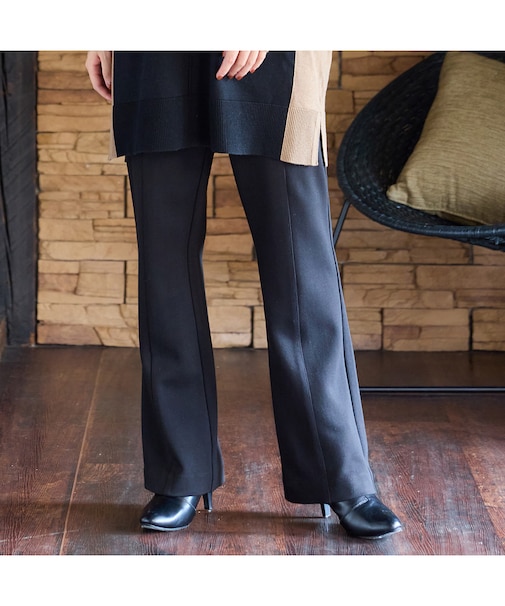 【手洗いOK・発熱】フルレングスストレートシルエットパンツ