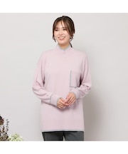 パッチポケット付きハイネックニット