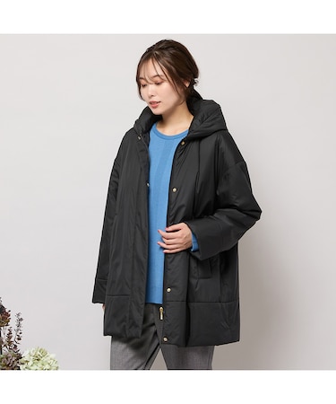 キャメル入り中綿ボリューム襟コート