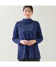 【洗える・日本製・3L/4Lサイズあり】モチーフ柄ジャカードカットソー