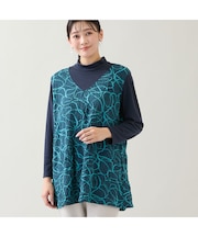 【洗える・日本製・3L/4Lサイズあり】リボン柄ジャカードカットソー