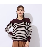 プルオーバーボーダーニット