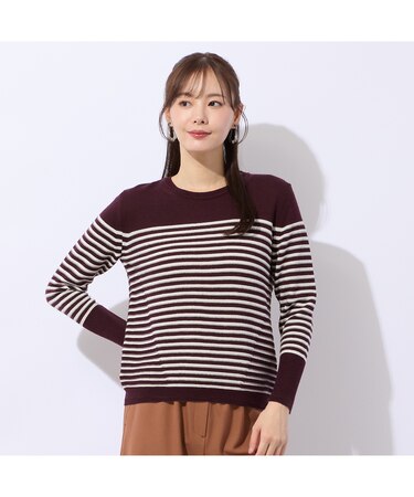 プルオーバーボーダーニット