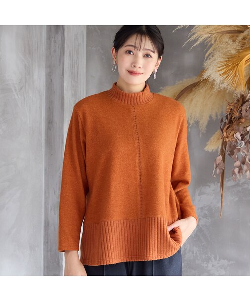 【洗える・3L/4Lサイズあり】ふんわり起毛カットソー