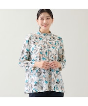 【洗える・日本製・3L/4Lサイズあり】メルヘンタウン柄カットソー