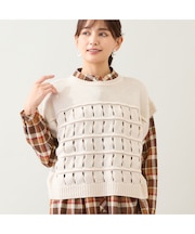 【日本製】ウール混バルキーニットベスト