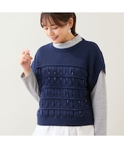 【日本製】ウール混バルキーニットベスト