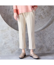 【快適保温素材・洗える・日本製・3L/4L】ピンタック入り美ラインパンツ