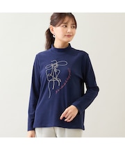 【洗える】ボールチェーン刺繍カットソー