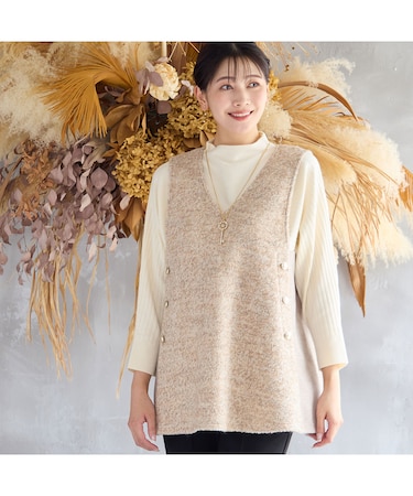 ループニット Vネックベスト