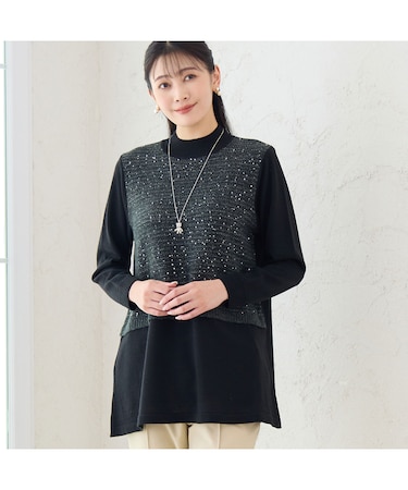 【日本製】スパンコールニットチュニック