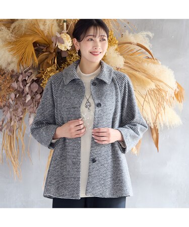 千鳥柄Aラインジャケット