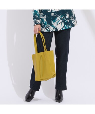 【L～4L】デニムプリント裏起毛パンツ