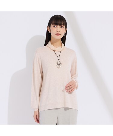 【L～４L・アンサンブル対応】シアーネックプルオーバーニット