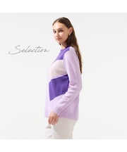 【L～4L/アンサンブル対応】カシミヤスクエア柄ニット