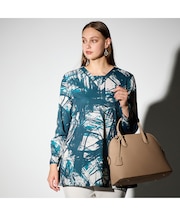 【M～４L】幾何プリントプルオーバーチュニック