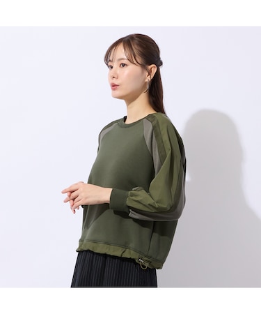 【洗える】配色使いプルオーバーカットソー