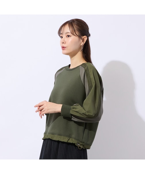 【洗える】配色使いプルオーバーカットソー